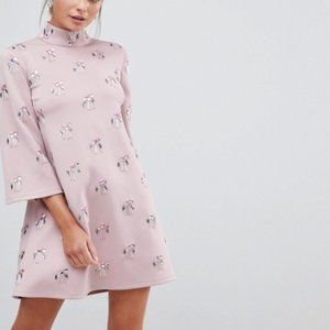 nwt asos embellished scuba mini dress us 14